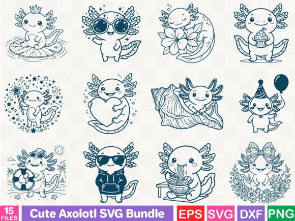 A Review: The Cute Axolotl SVG Bundle for Graphics