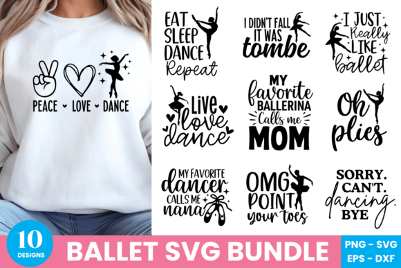Ballet Graphics for Elegant T-Shirt Designs & Handmade Products