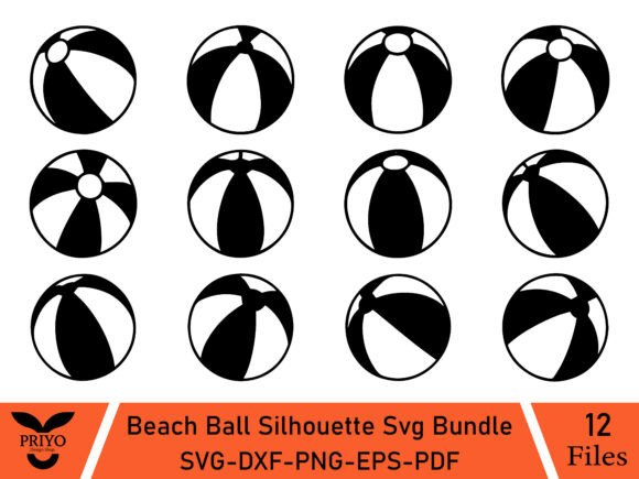 Beach Ball Silhouette Svg Bundle for Graphics and Illustrations