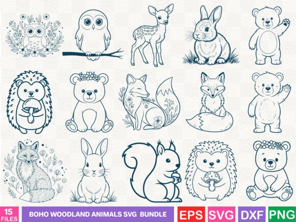 Boho Woodland Animals Graphics for Brand Storytelling