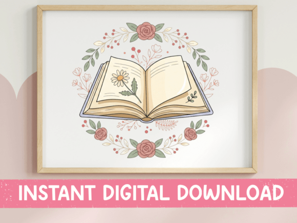 Floral Book Roses SVG for T-Shirt & Merch Graphics