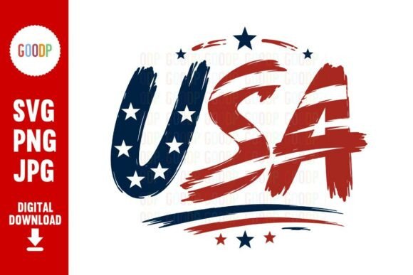Patriotic Brush Letter Graphics for Editorial Impact