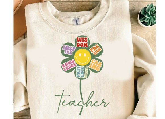 Teacher Appreciation Flower Graphics for T-Shirt Designs & Marketing