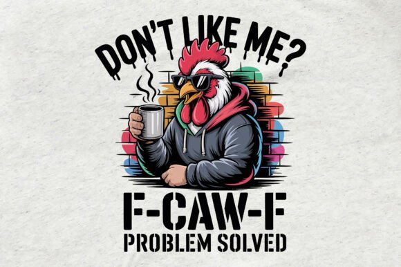 The Funny Chicken Coffee F-CAW-F Design: A Playful Graphics Asset for T-Shirt Designs