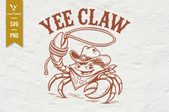 Yee Claw Cowboy Crab: A Playful Graphic Asset for Creators