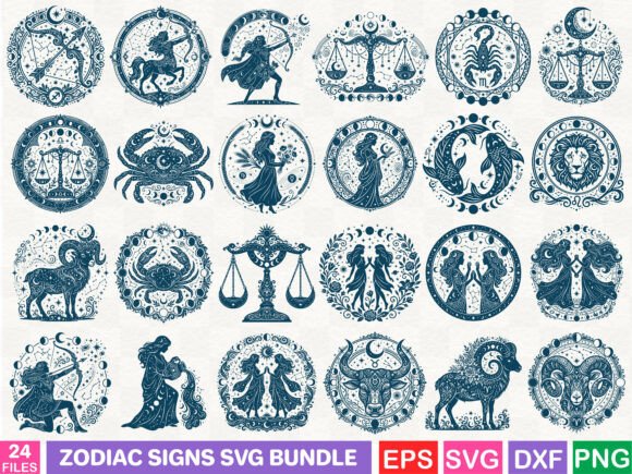 Zodiac Signs Graphics for Editorial & Website Design
